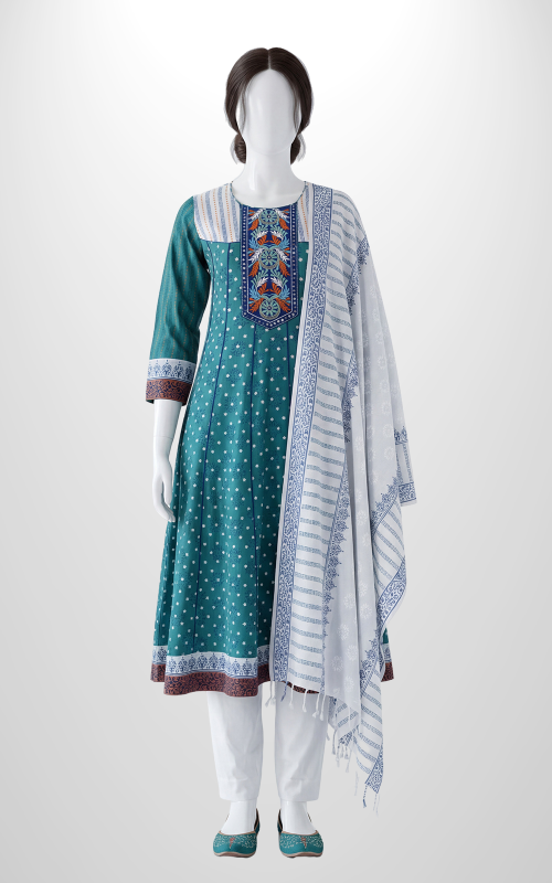 Turath Anarkoli Sea Green